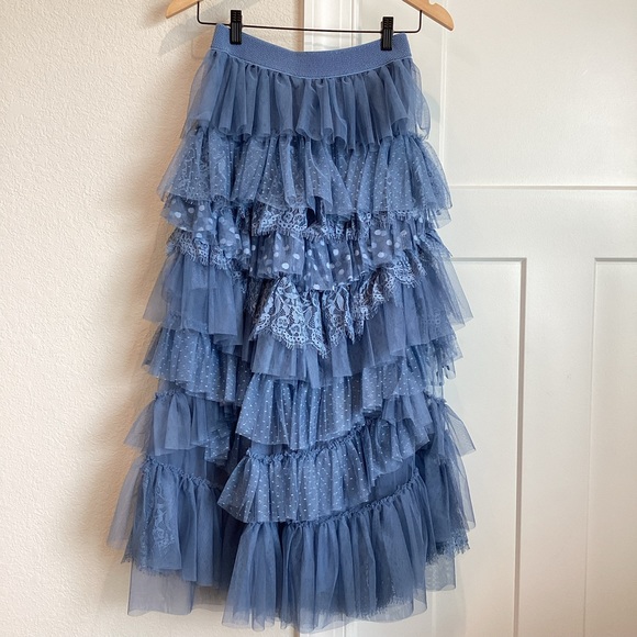❌Sold - Anthropologie Ruffled Tulle Midi Skirt - Picture 6 of 15